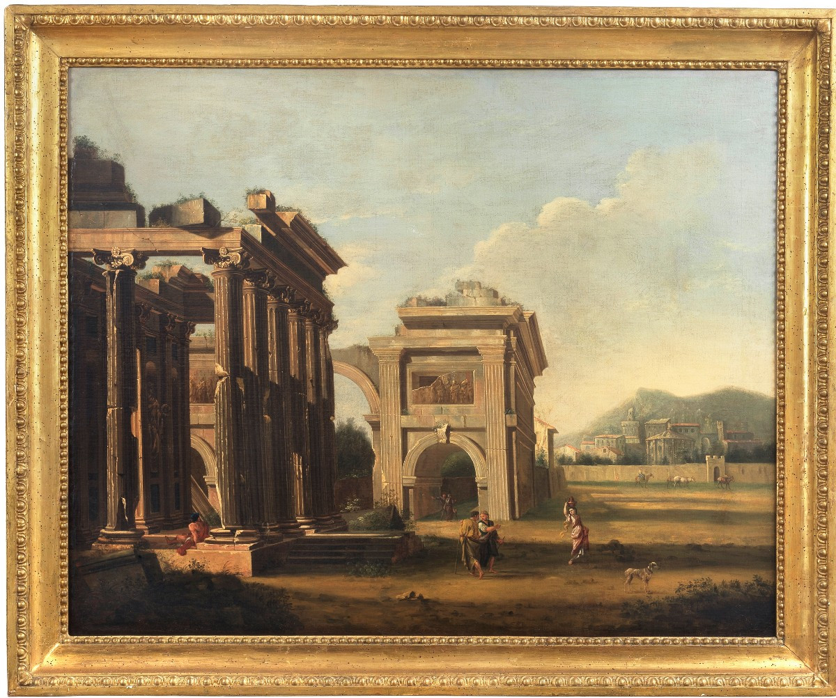 Niccolò Codazzi (1642‑1693), Caprice architectural avec ruines classiques, XVIIe siècle