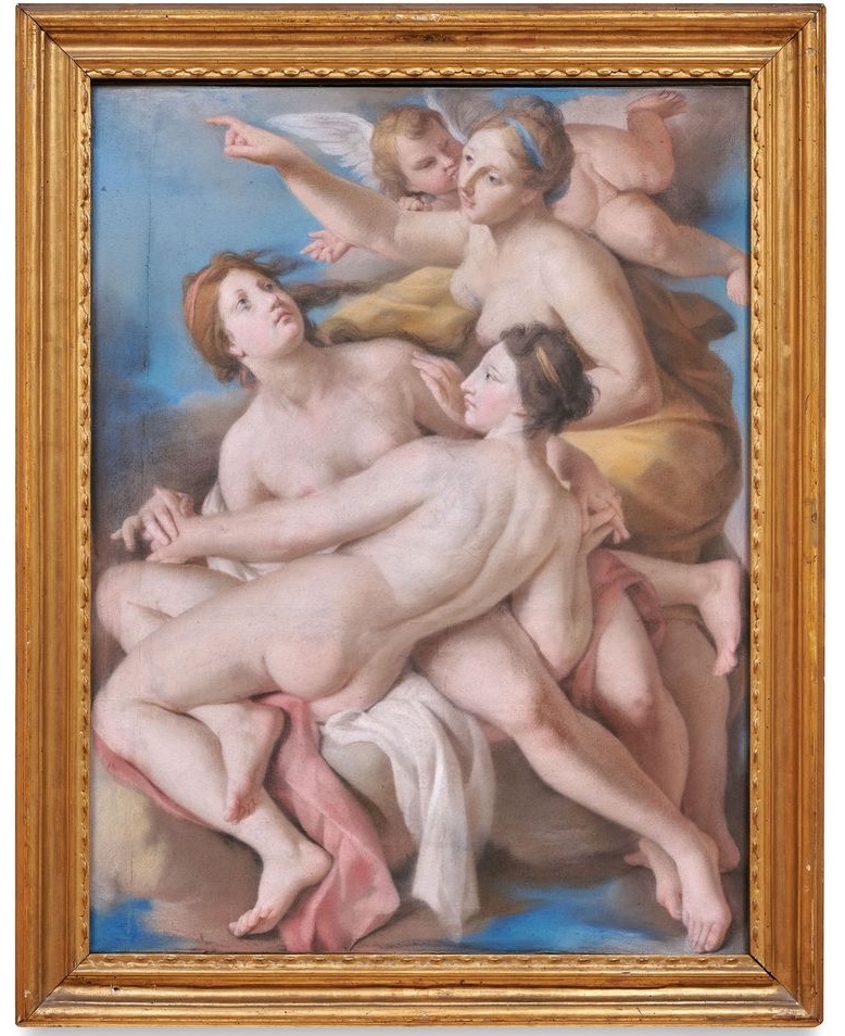 Paire de pastels du XVIIIe siècle École émilienne,Pastel sur papier-photo-2