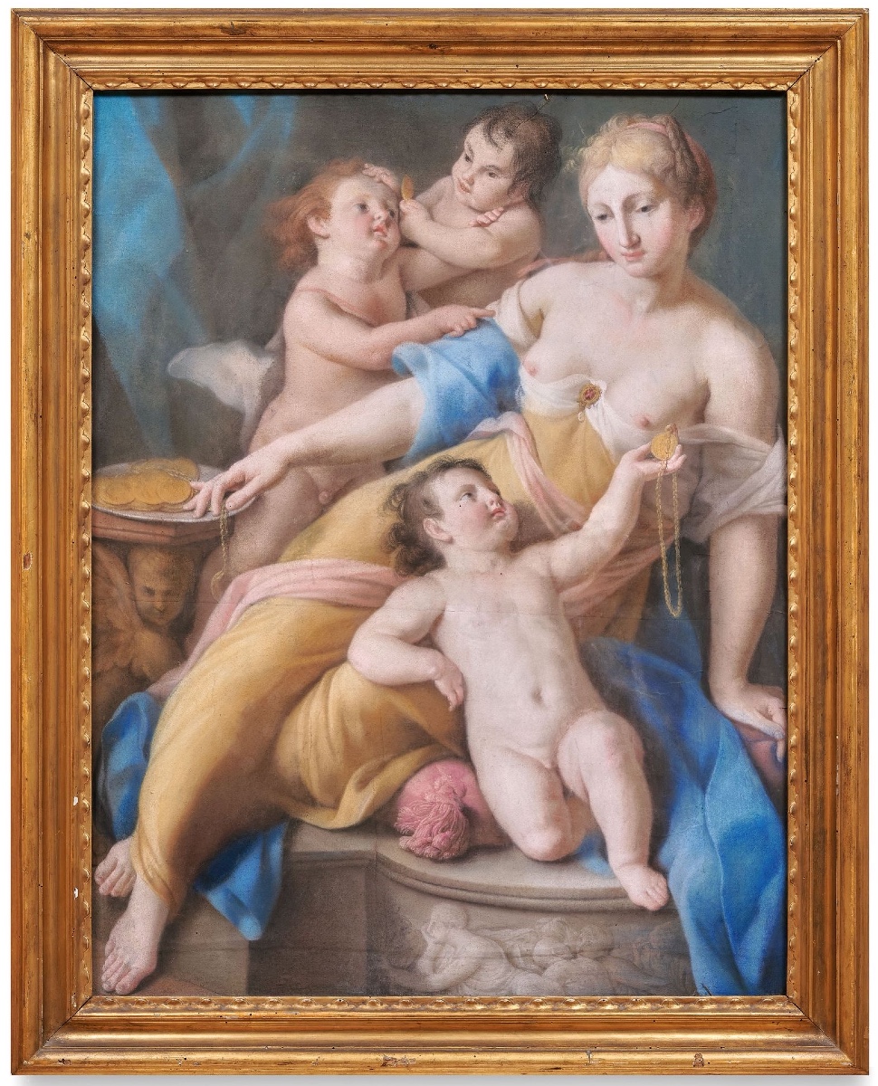 Paire de pastels du XVIIIe siècle École émilienne,Pastel sur papier