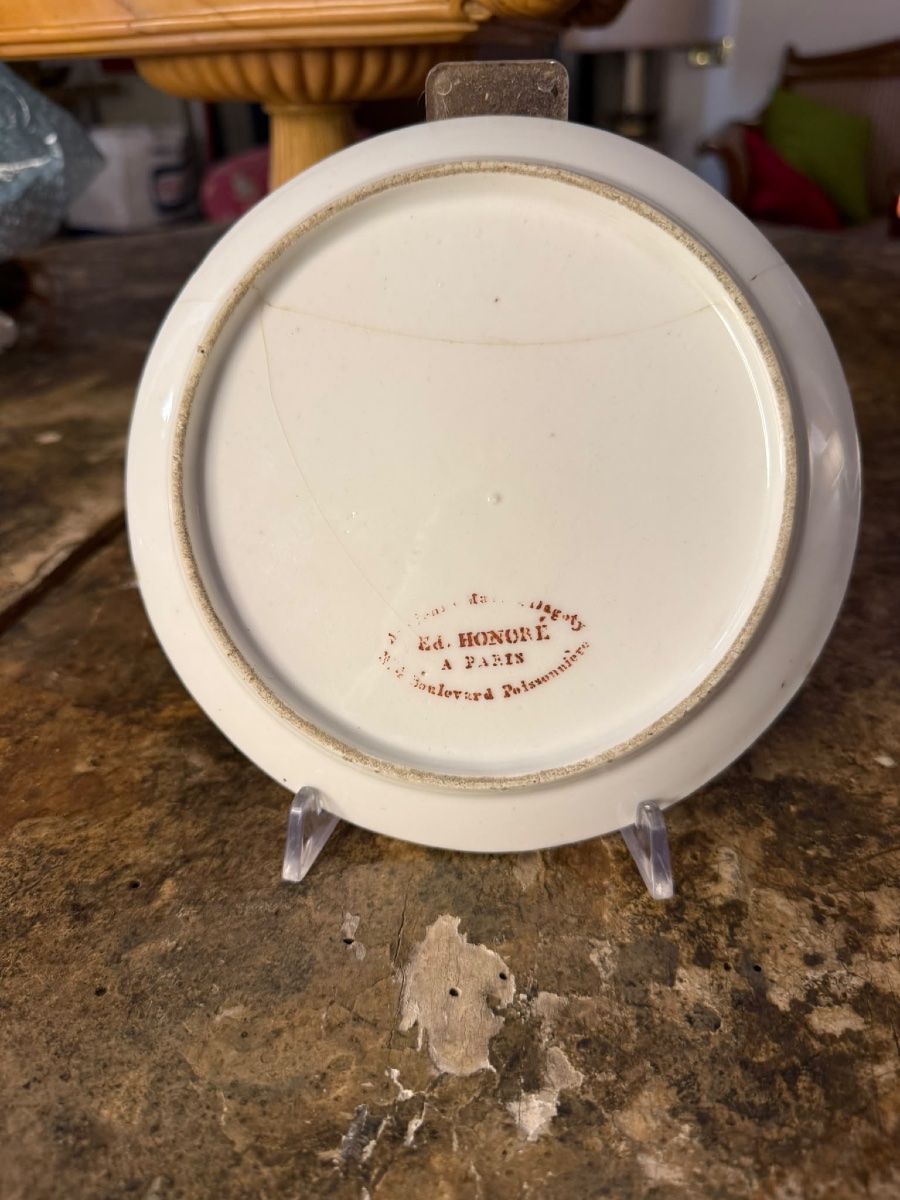 Maison Dagoty - Published By Honoré In Paris, Enameled And Gilded Porcelain Plates-photo-3