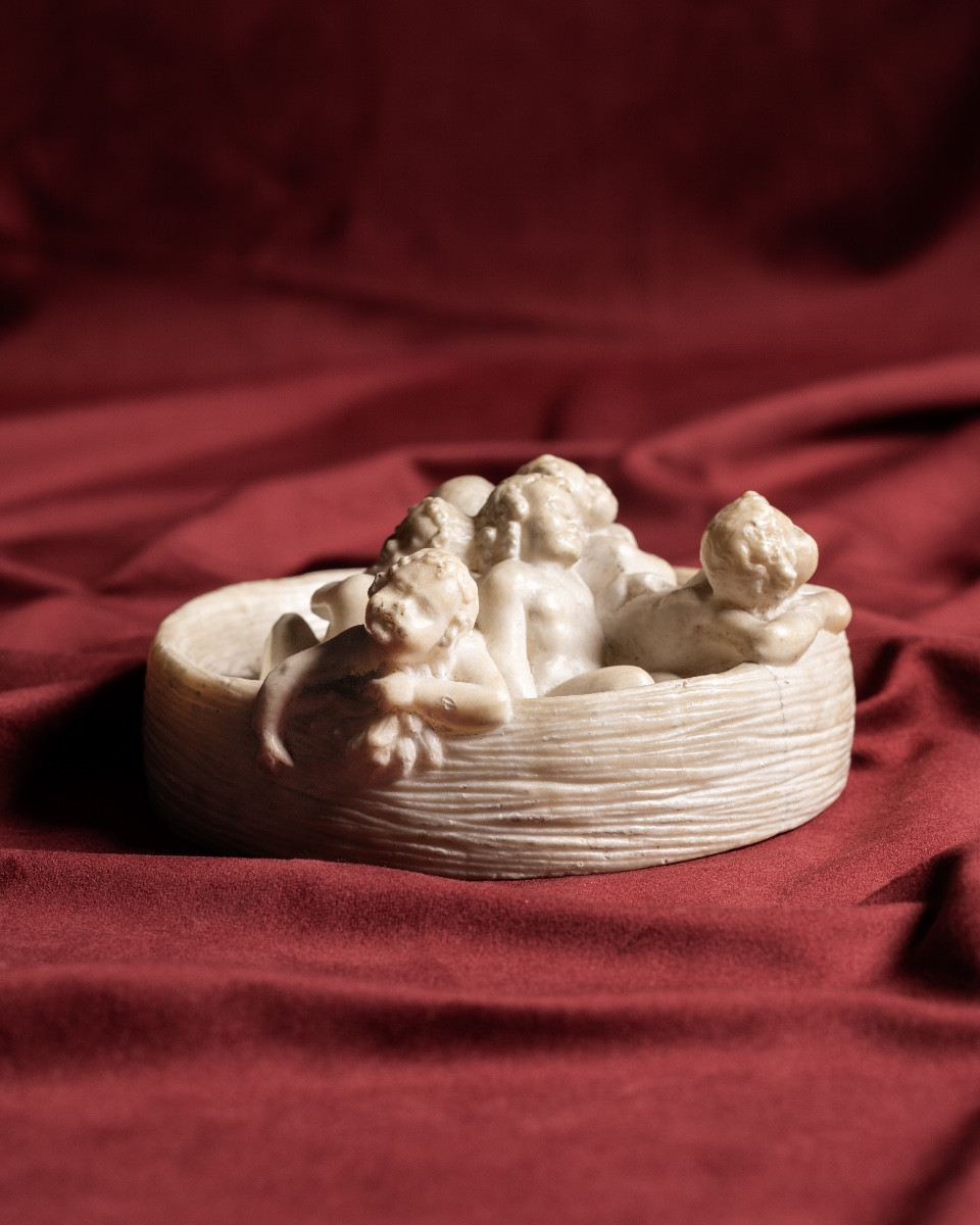 Inkwell And Paperweight With Cherubs-photo-3
