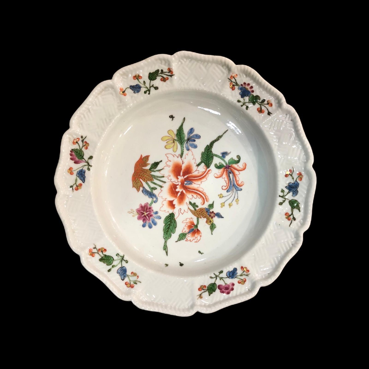 Set Of Two Porcelain Plates By Manifattura Ginori, Decorated With Tulips -photo-1