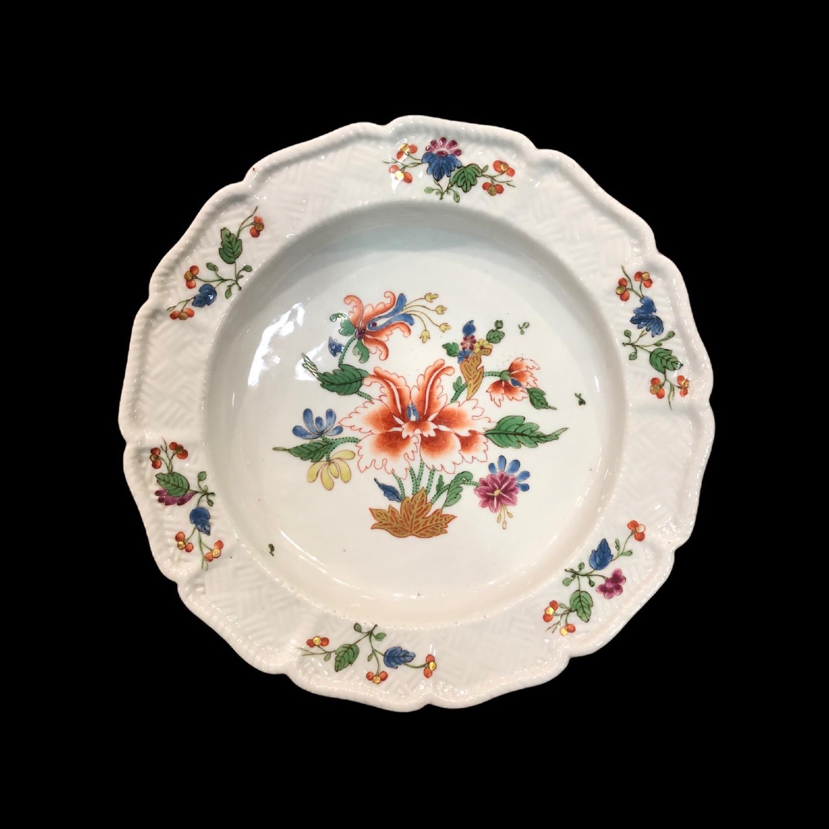 Set Of Two Porcelain Plates By Manifattura Ginori, Decorated With Tulips -photo-2