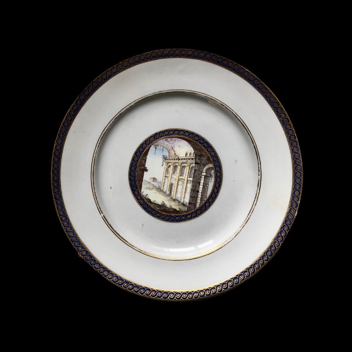 Groupe de six assiettes en porcelaine, Manufacture Ginori, en Douche, vers 1780.-photo-6