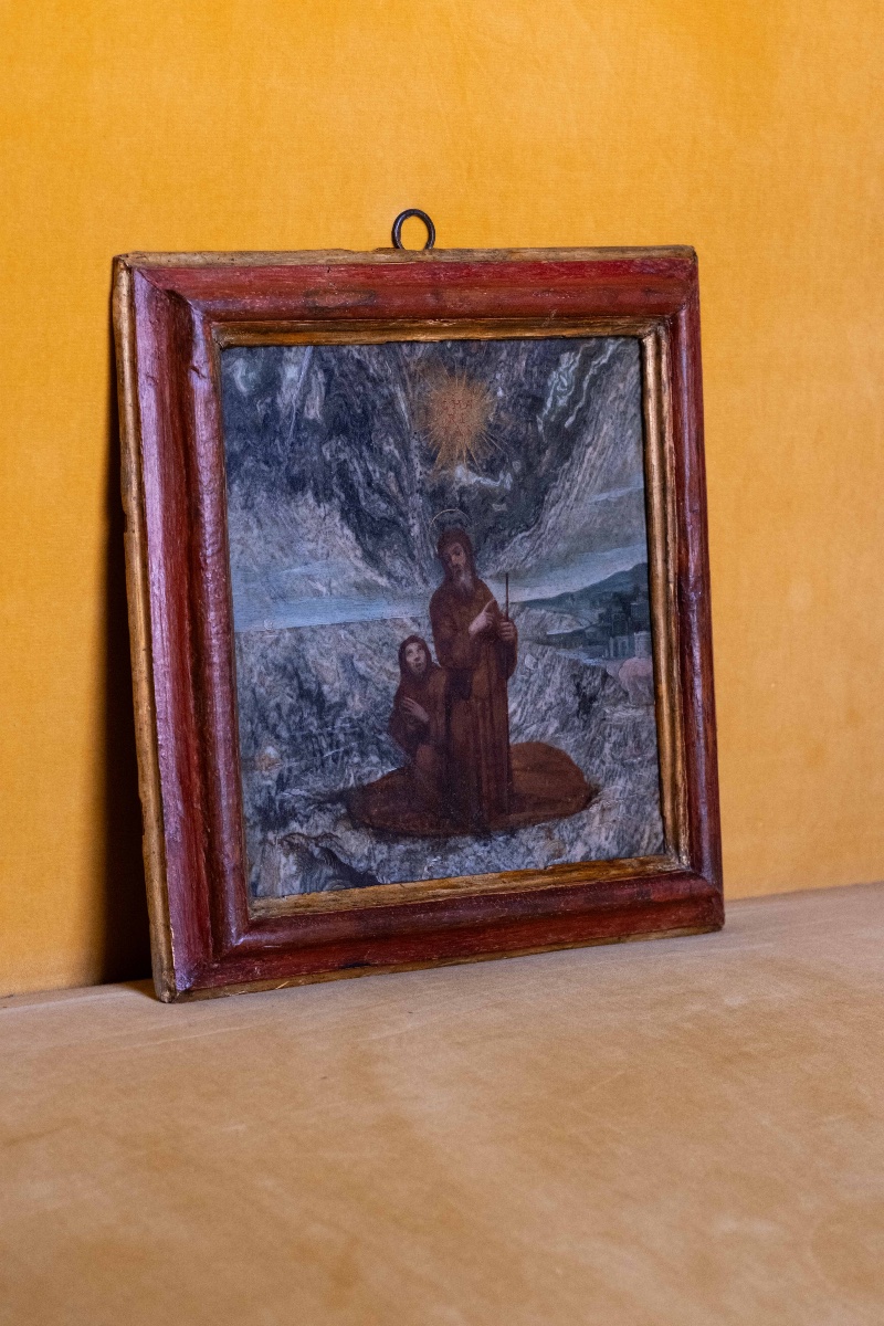 A Painting On Stone Depicting Saint Francis Of Paola -photo-1