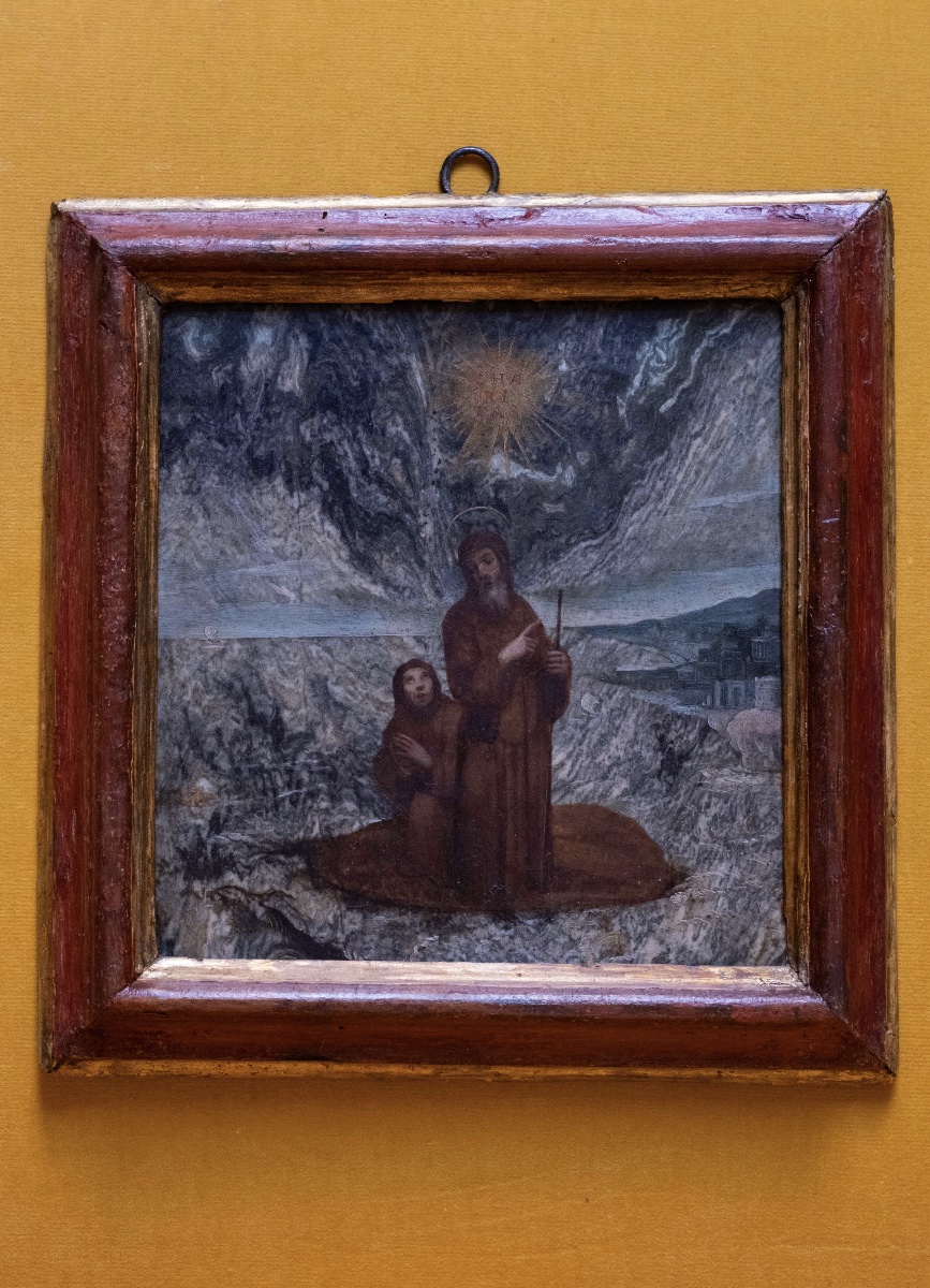 A Painting On Stone Depicting Saint Francis Of Paola -photo-2