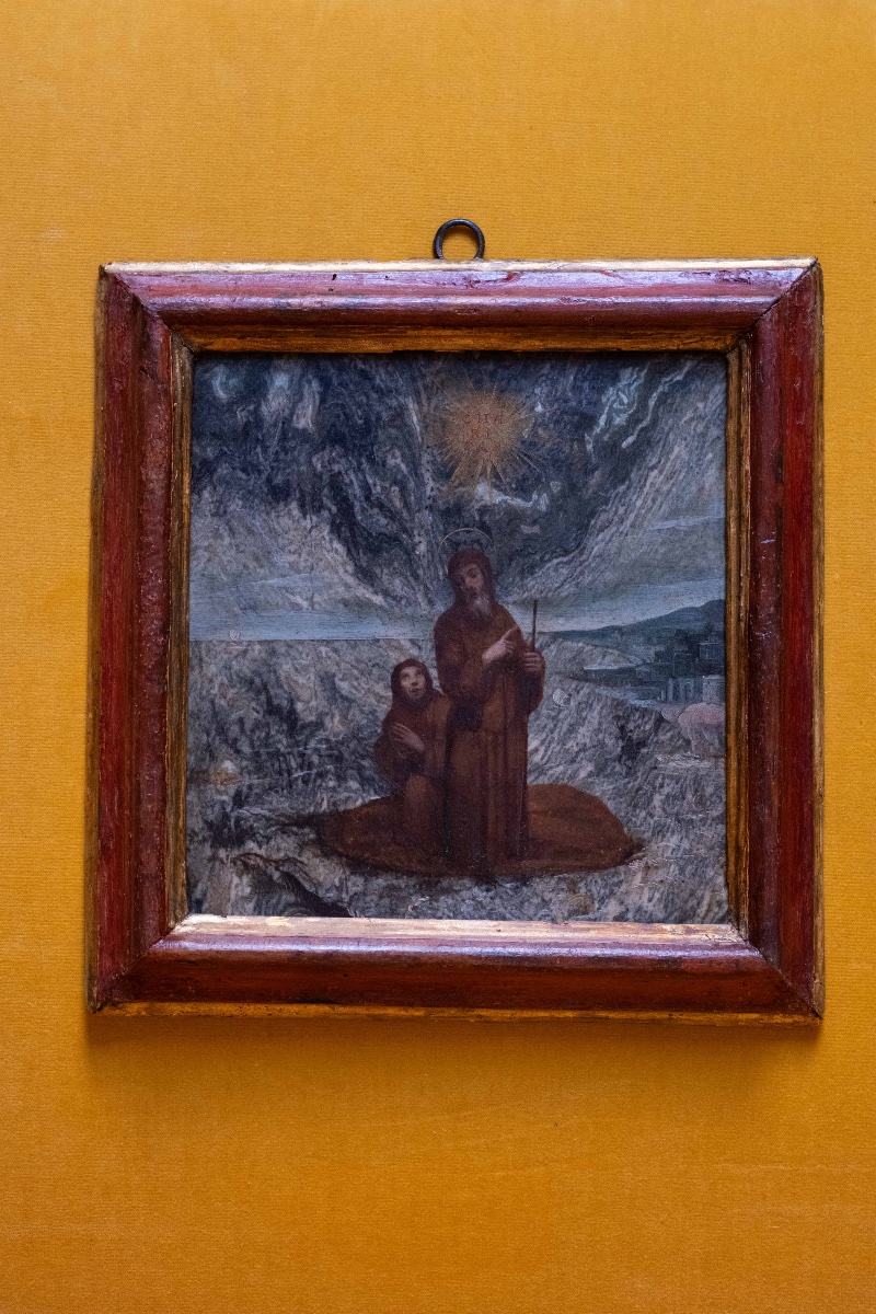 A Painting On Stone Depicting Saint Francis Of Paola 
