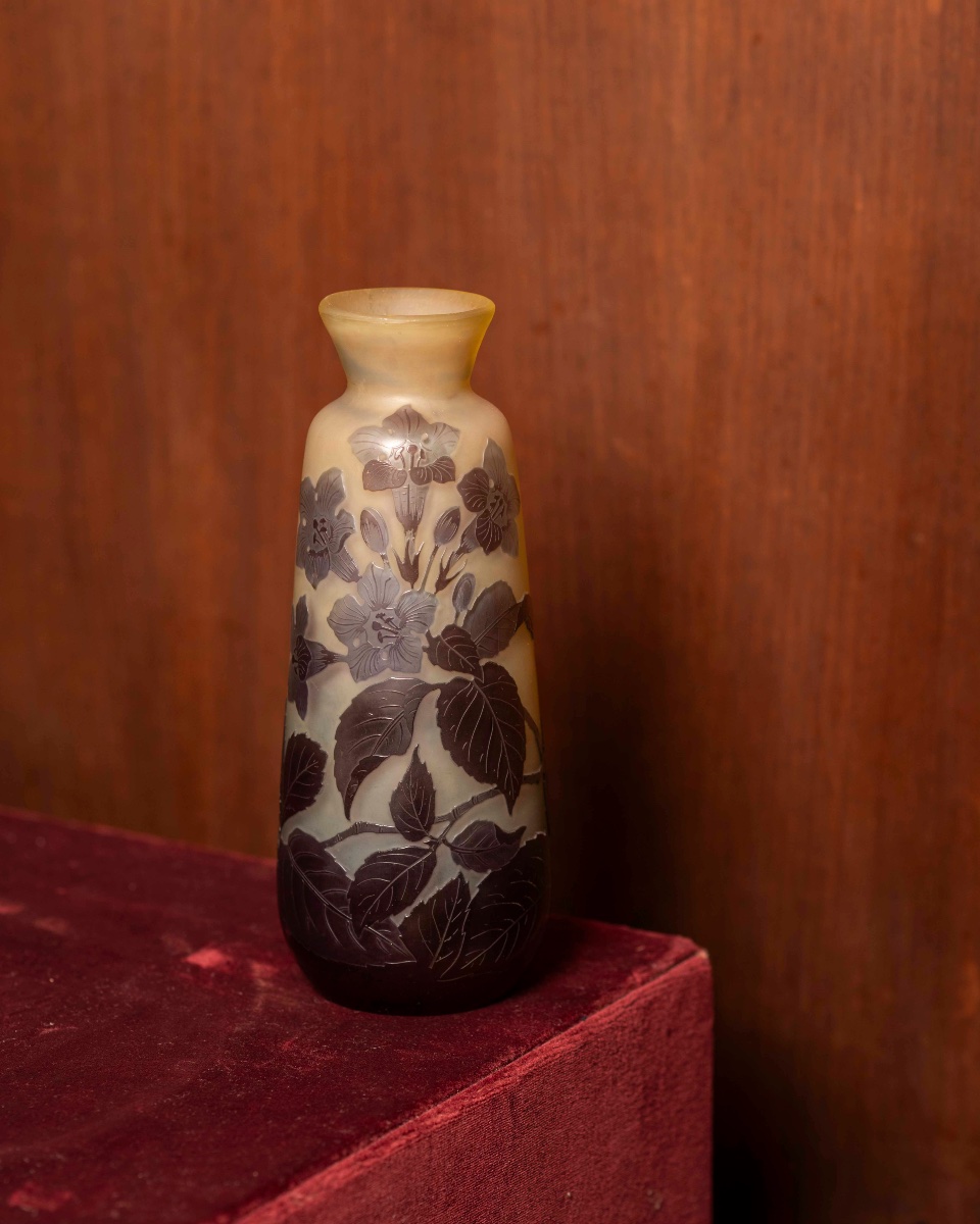 Art Nouveau-style Glass Vase By The Artist Emile Gallé