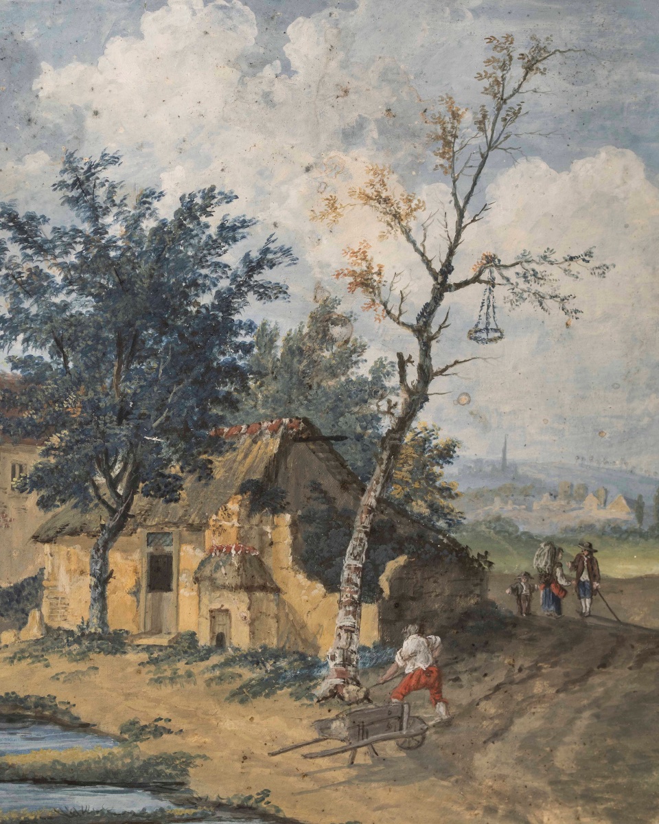 Landscape With A Village, Mills, A Stream, And People-photo-2