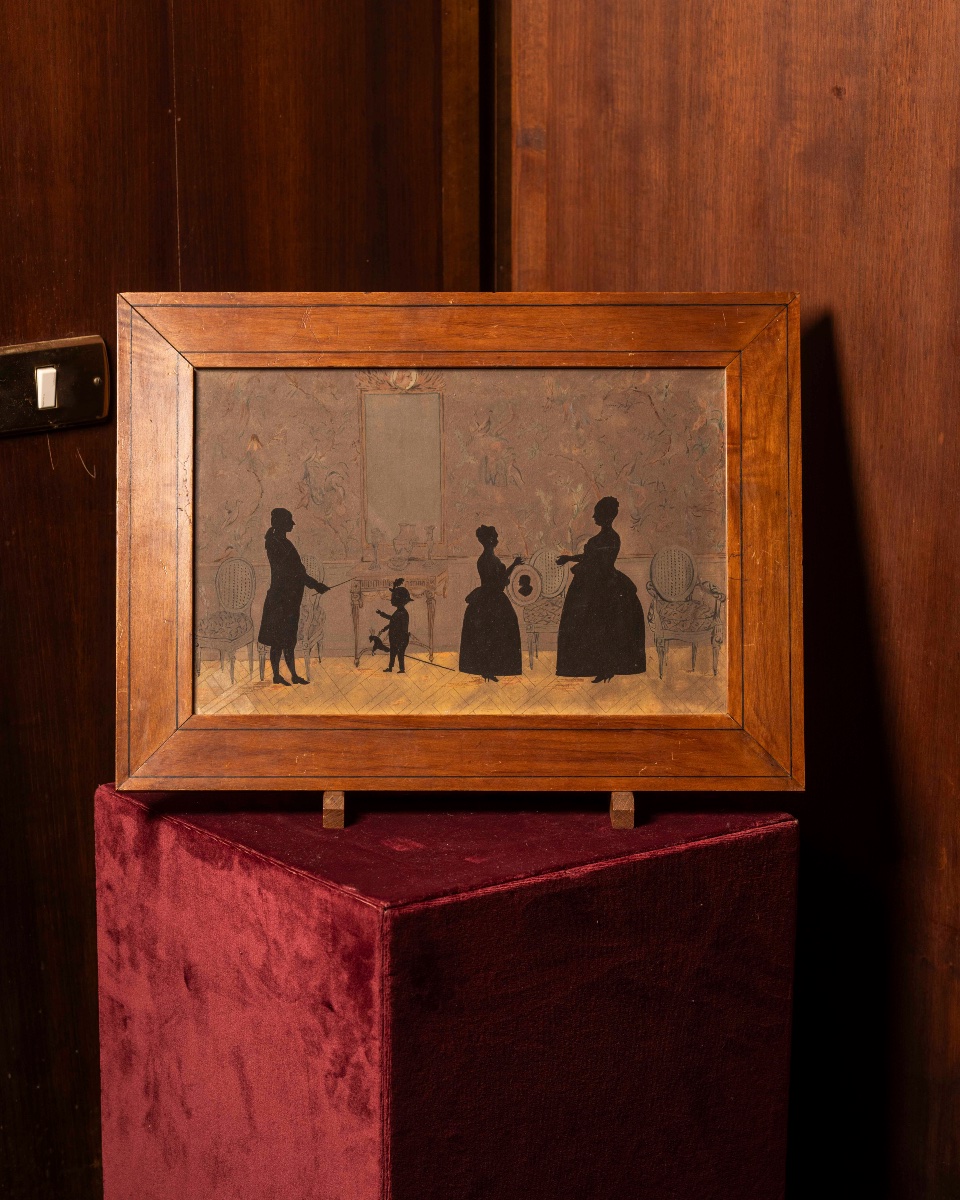 Silhouette familiale avec intérieur, Alsace, début du XIXe siècle – Famille Eckel