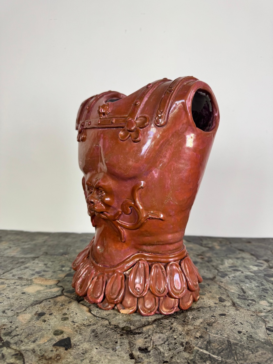 Ceramic Bust-and-armor Vase From Caltagirone, Sicily, 20th Century-photo-3