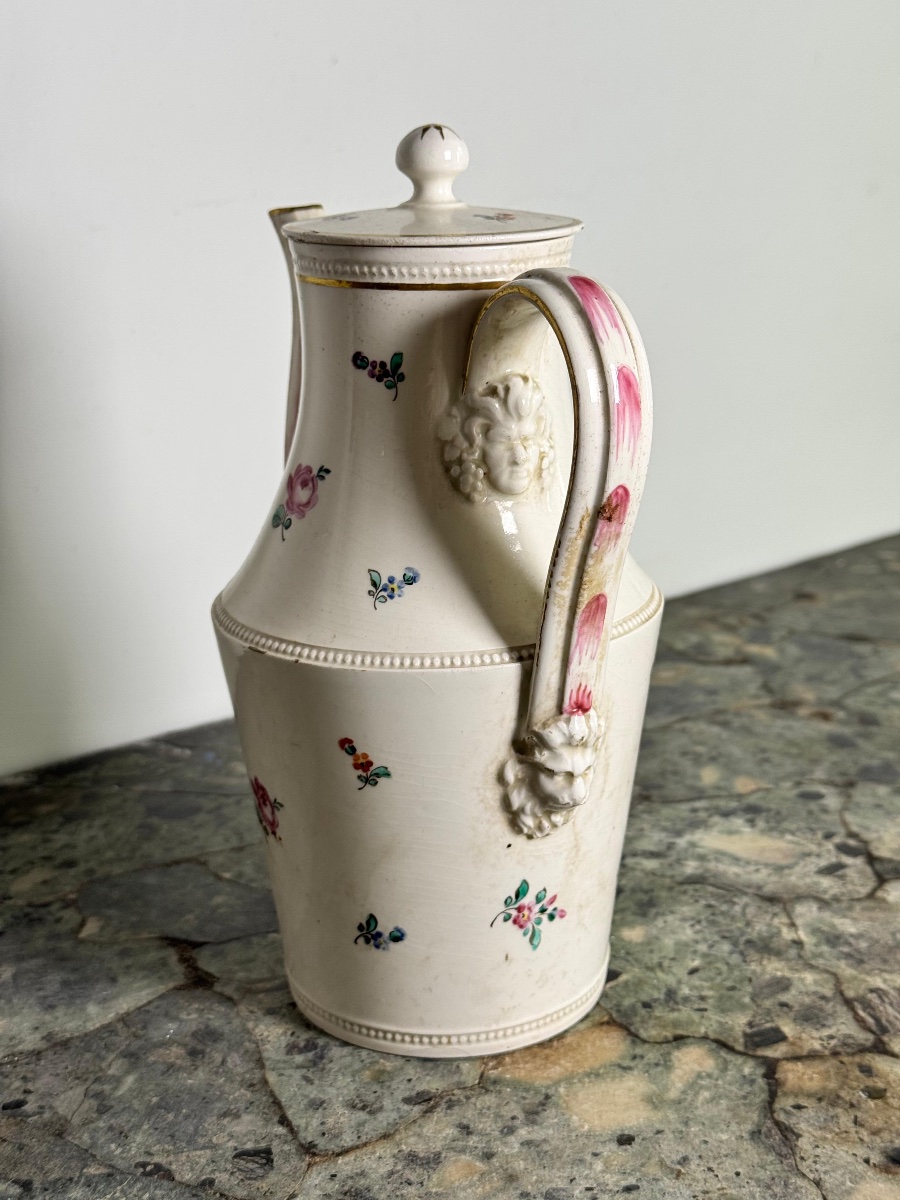 Cafetière en céramique Del Vecchio décorée de fleurs éparses, XVIIIe siècle-photo-4