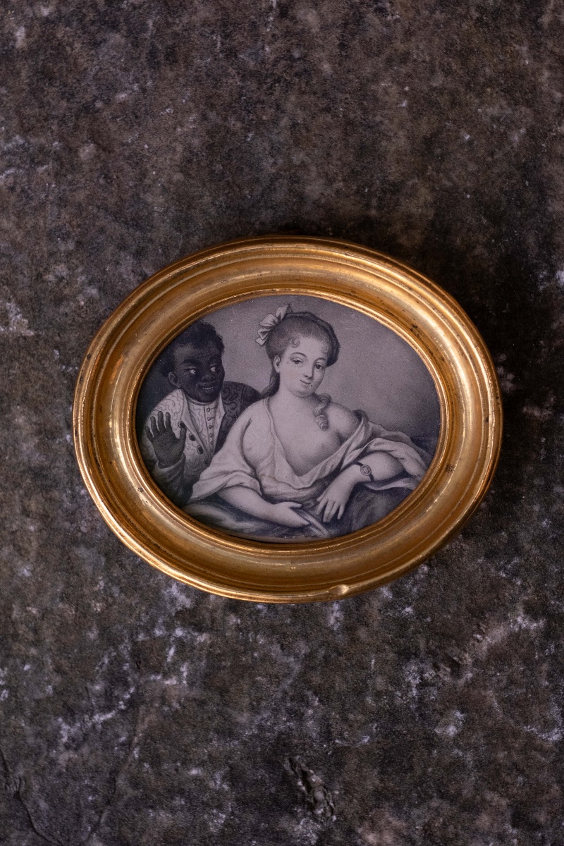 Miniature représentant une dame et un Maure par Carl Gustav Klingstedt, Paris-photo-2