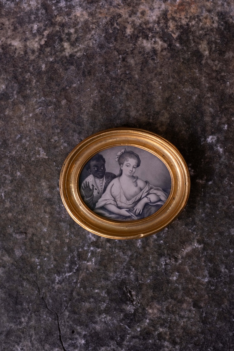 Miniature représentant une dame et un Maure par Carl Gustav Klingstedt, Paris-photo-1