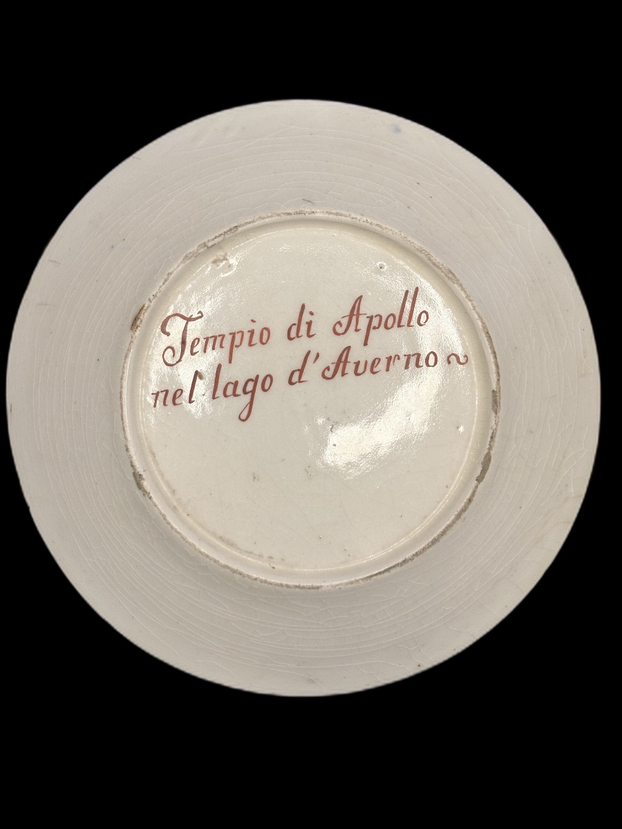 Porcelain Cup And Saucer, Blue Base With Gold Landscape Decoration, Giustiniani Manufactory-photo-4