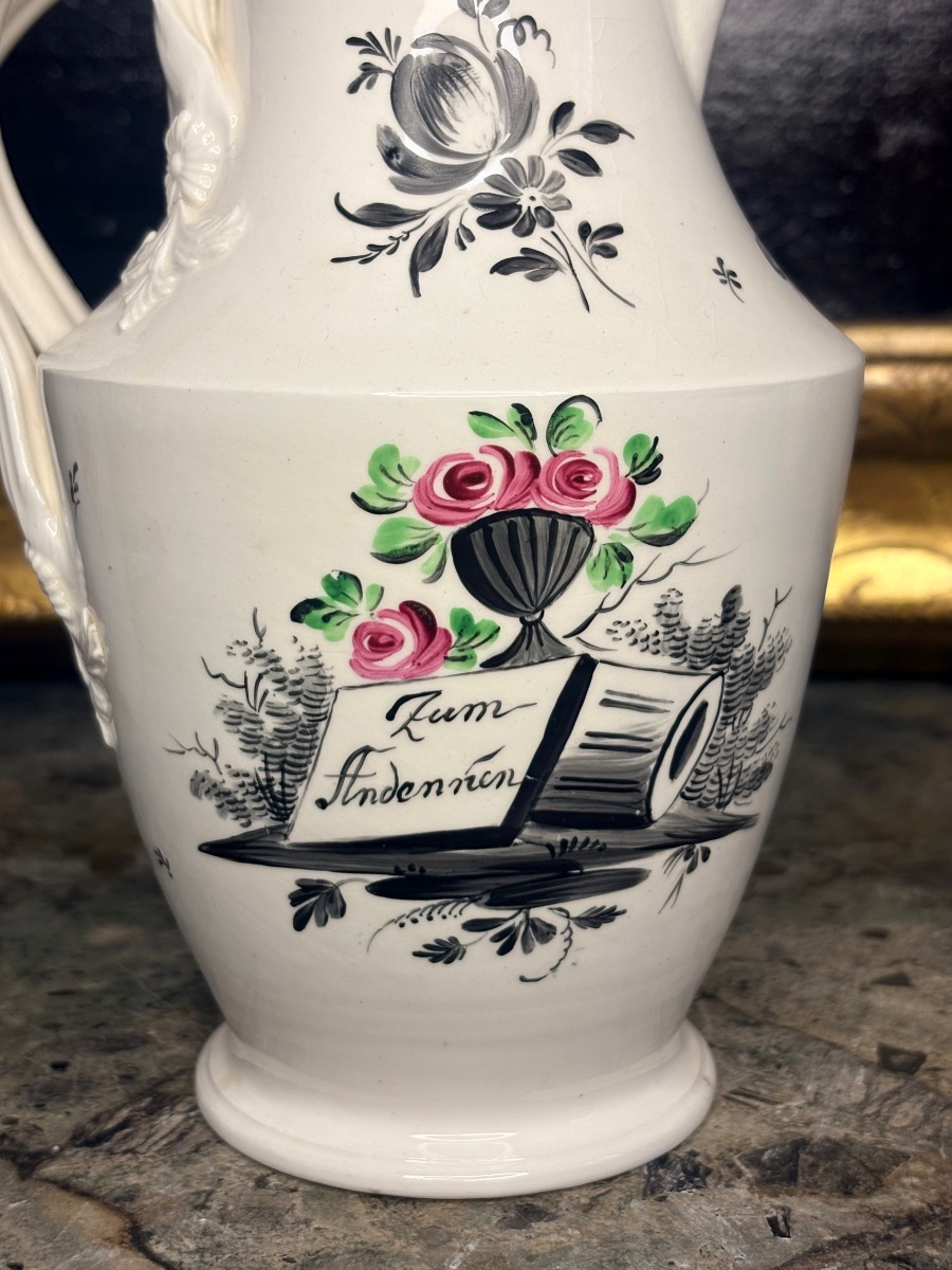 Pichet en porcelaine « Zum Andenken », décor polychrome — Allemagne/Autriche, XIXe siècle-photo-2