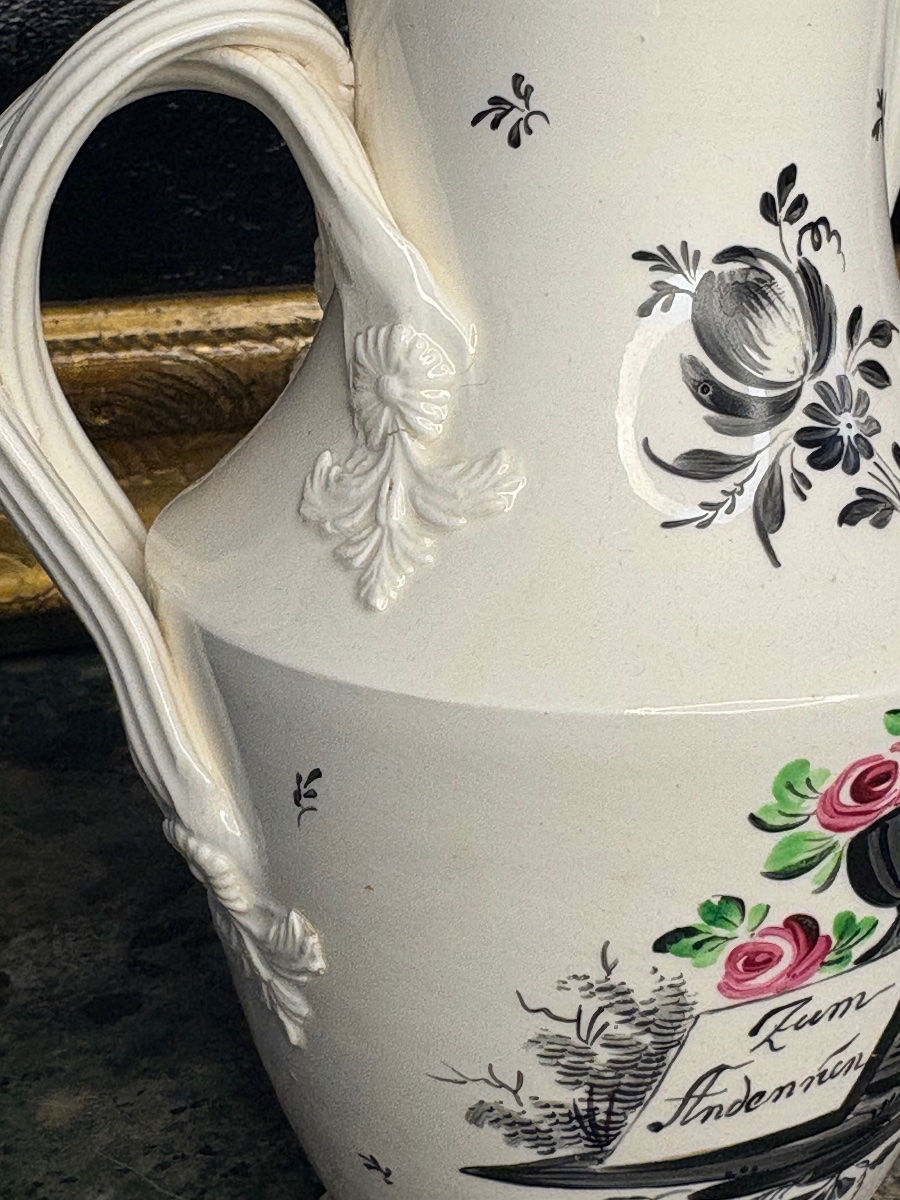 Pichet en porcelaine « Zum Andenken », décor polychrome — Allemagne/Autriche, XIXe siècle-photo-3