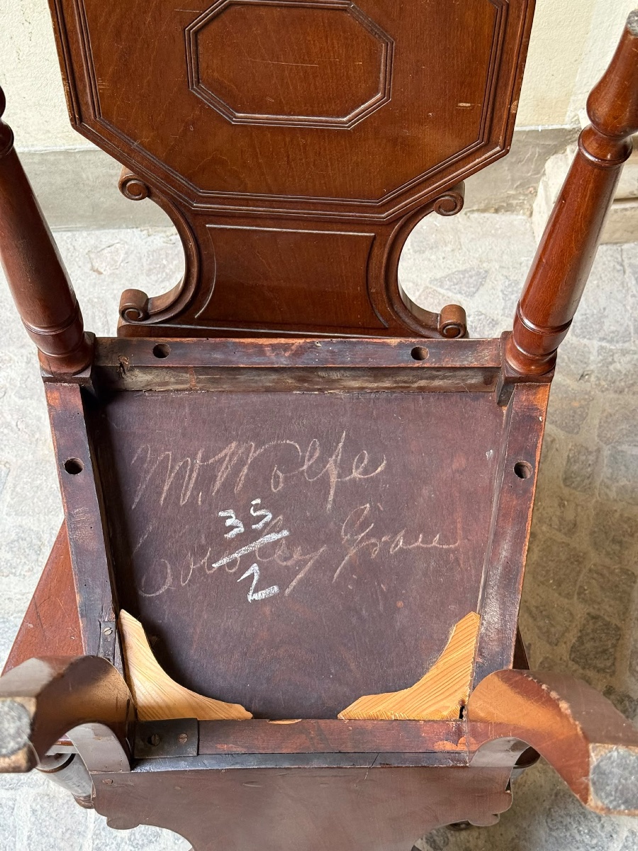 Pair Of Mahogany Entryway Chairs, Neoclassical Style, 19th-century England-photo-1