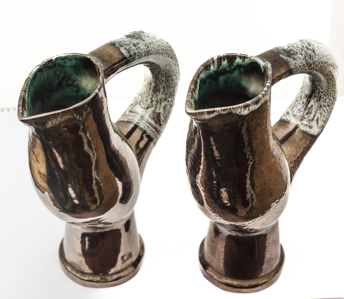 Pair Of Majolica Vases With Lustre Decoration, Italy, 1970s–1980s-photo-2