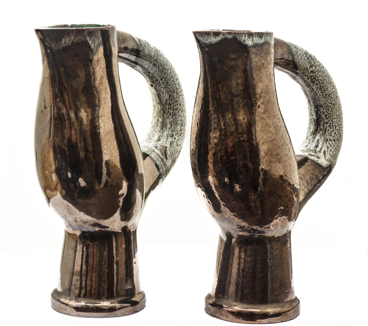 Pair Of Majolica Vases With Lustre Decoration, Italy, 1970s–1980s