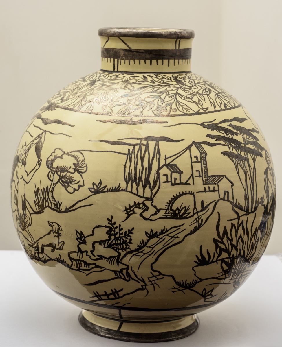 Ceramic Vase From The Cantagalli Workshop In Florence, 20th Century-photo-2