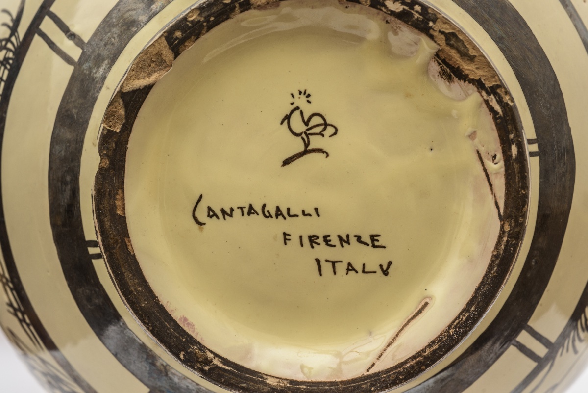 Ceramic Vase From The Cantagalli Workshop In Florence, 20th Century-photo-1