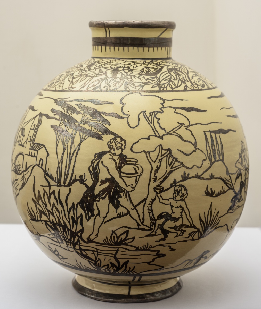 Ceramic Vase From The Cantagalli Workshop In Florence, 20th Century