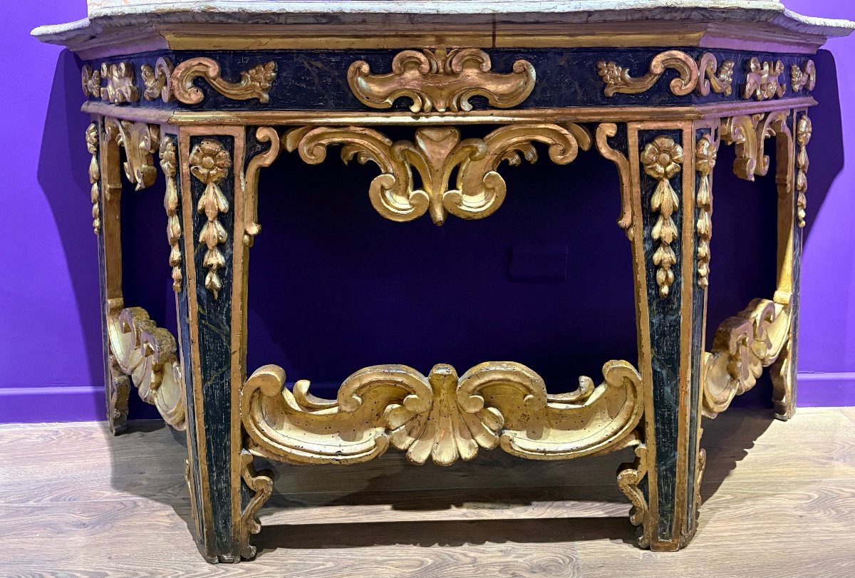 Paire de consoles de la région des Marches, Italie, XVIIIe siècle-photo-3