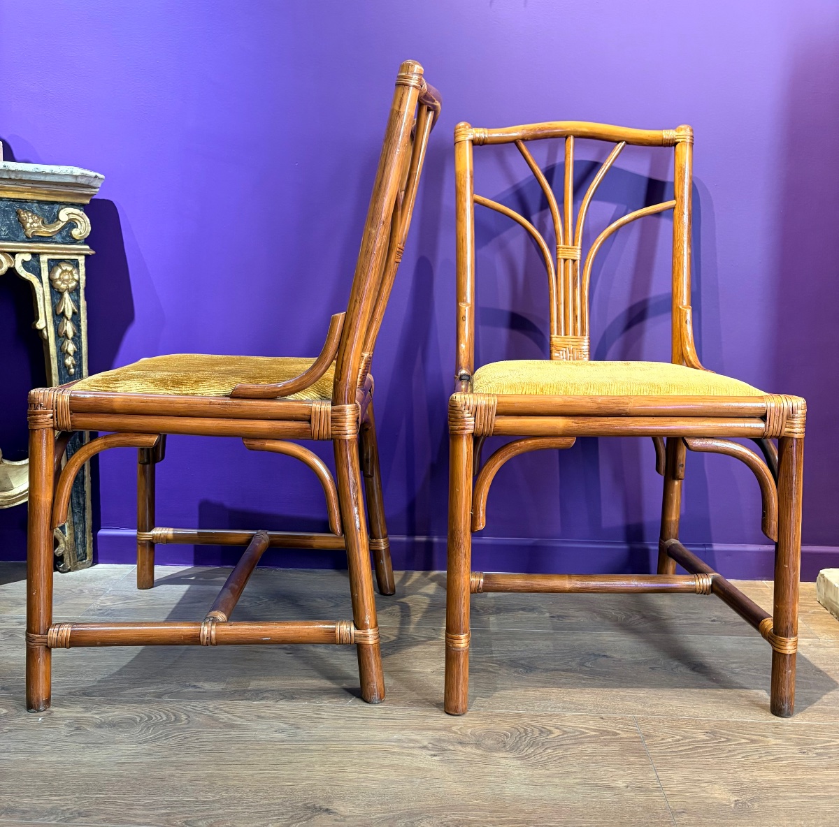 Paire de chaises en bambou-photo-2