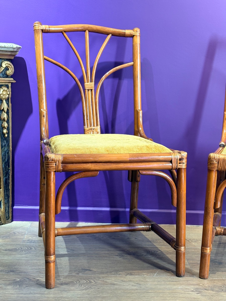 Paire de chaises en bambou-photo-2