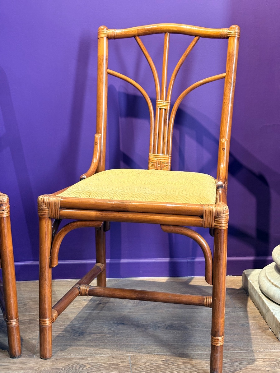 Paire de chaises en bambou-photo-3