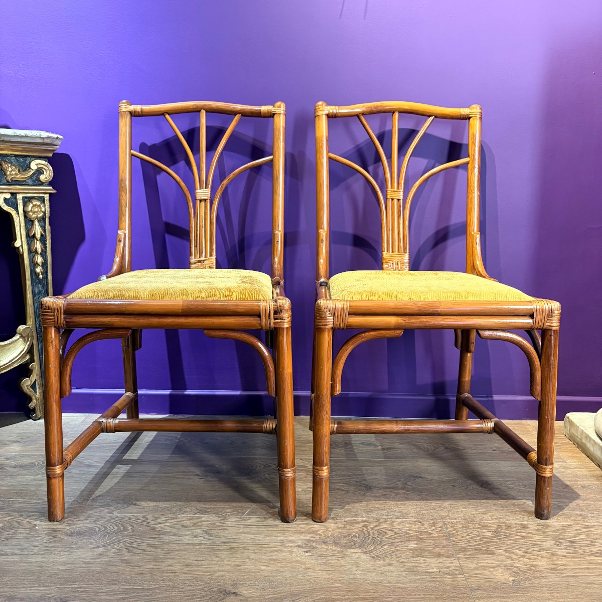 Paire de chaises en bambou