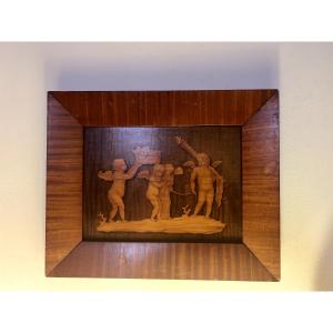 Incrustation En Bois Avec Figures De Putti