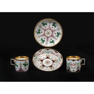 Two Porcelain Cup And Saucer, Vienna Konrad Von Sorgenthal 
