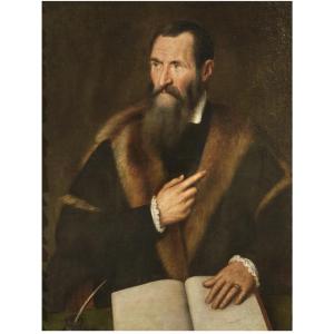 Venetian School, 17th Century Portrait Of A Notable Oil On Canvas, 98 × 74 Cm