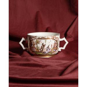 Coupe à décor polychrome, Johann Gregorius Höroldt, manufacture Meissen
