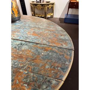 A Table Consisting Of Two Large 17th-century Blue-lacquered Consoles