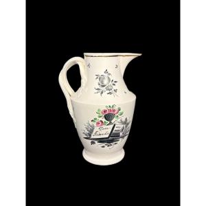 Pichet en porcelaine « Zum Andenken », décor polychrome — Allemagne/Autriche, XIXe siècle