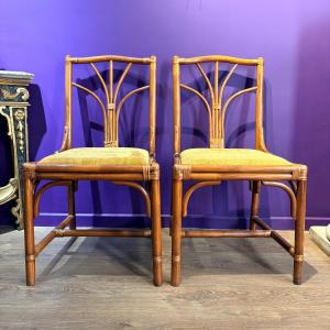 Paire de chaises en bambou