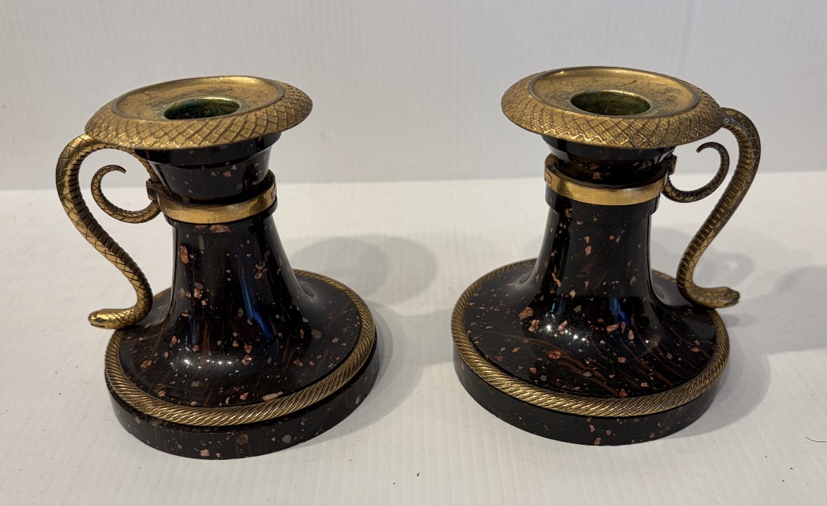 Bougeoirs Porphyre Suédois