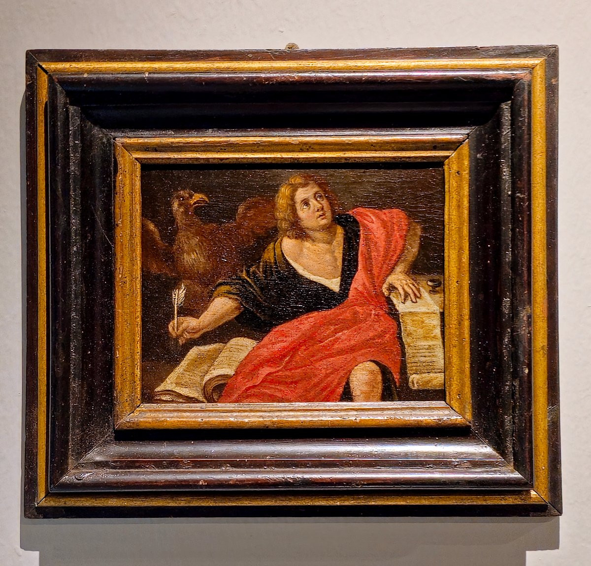 Quatre peintures à l'huile sur toile avec cadres contemporains représentant « 4 Évangélistes »-photo-4