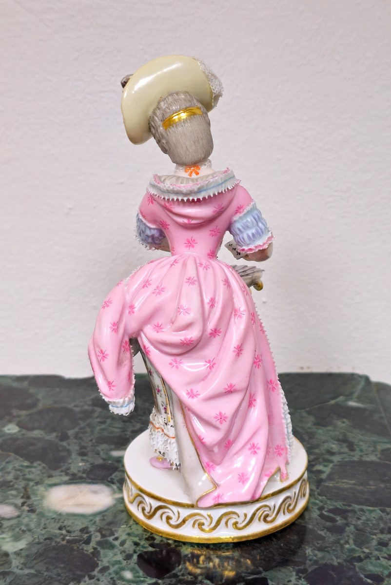 Lady With Crinoline By Meissen, Early 19th Century-photo-2