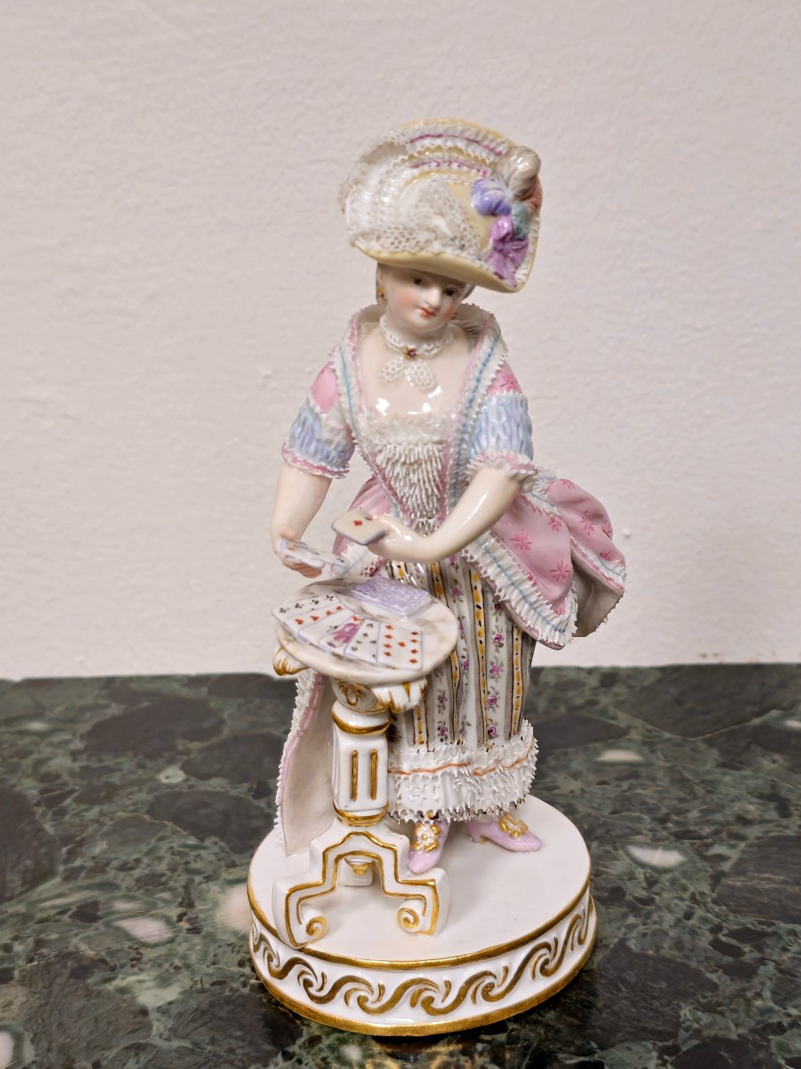 Lady With Crinoline By Meissen, Early 19th Century
