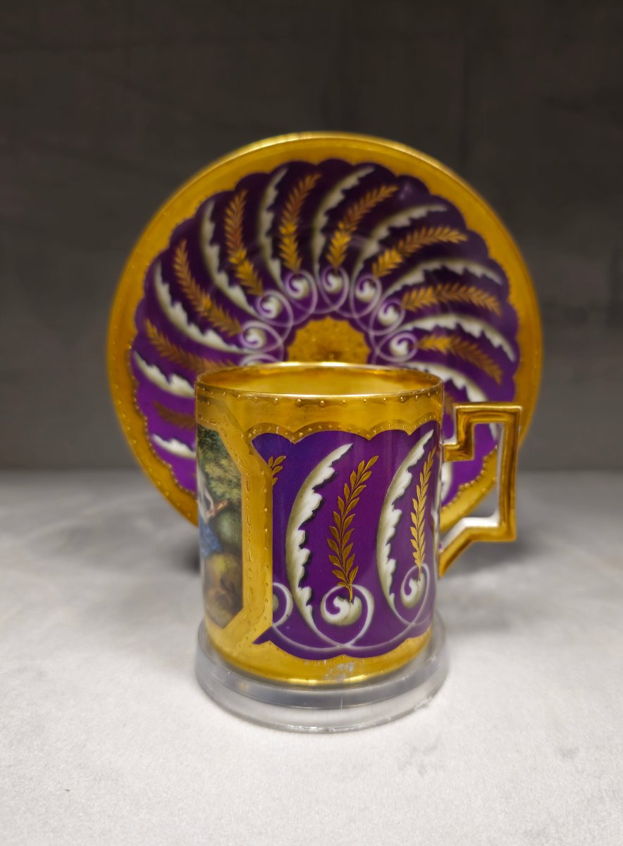 Tasse et soucoupe de la Manufacture impériale de Vienne, premier quart du XIXe siècle-photo-2