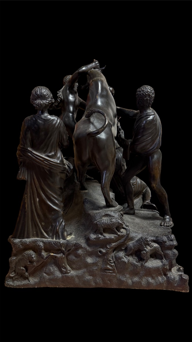 Bronze Group "the Farnese Bull" By Righetti, Late 18th Century-photo-4