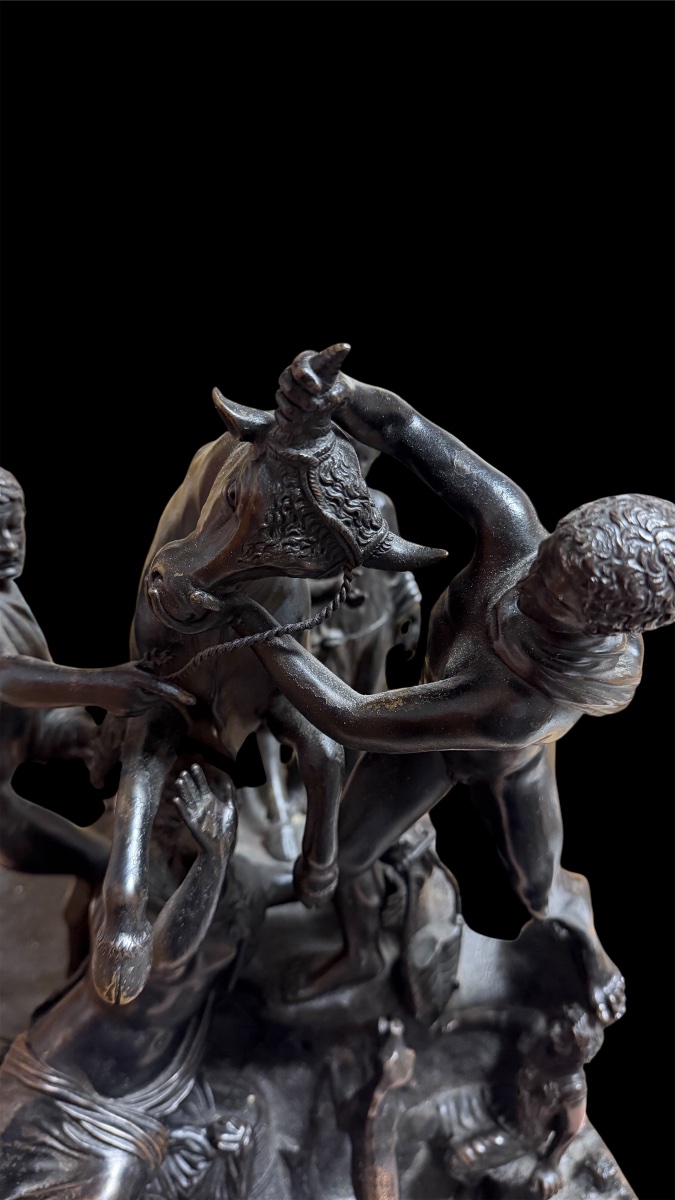 Bronze Group "the Farnese Bull" By Righetti, Late 18th Century-photo-1