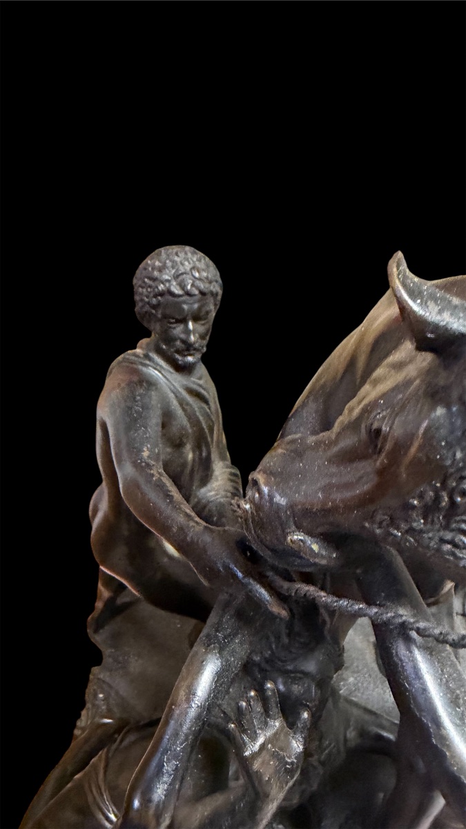 Bronze Group "the Farnese Bull" By Righetti, Late 18th Century-photo-2