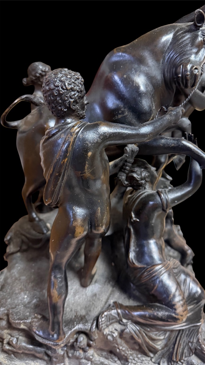 Bronze Group "the Farnese Bull" By Righetti, Late 18th Century-photo-3