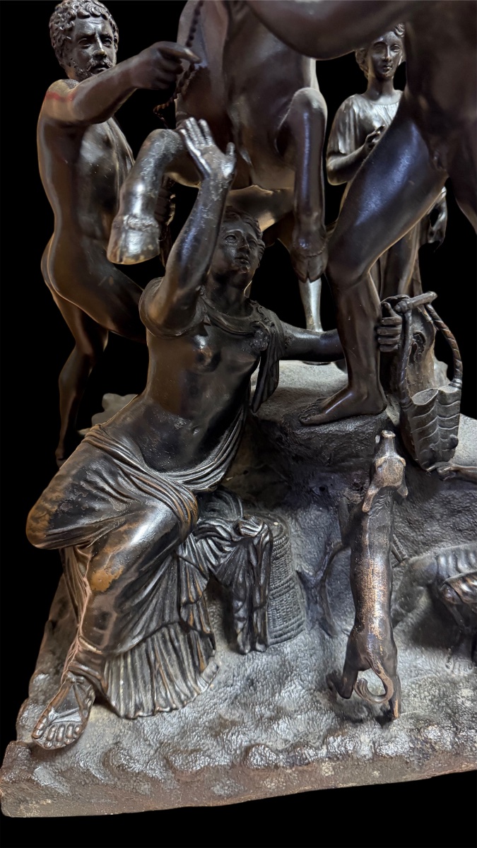 Bronze Group "the Farnese Bull" By Righetti, Late 18th Century-photo-4