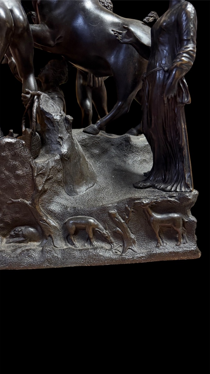 Bronze Group "the Farnese Bull" By Righetti, Late 18th Century-photo-7